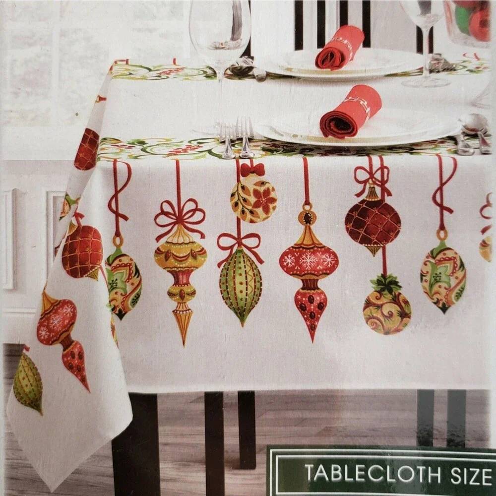 Printed Linen Tablecloth 60